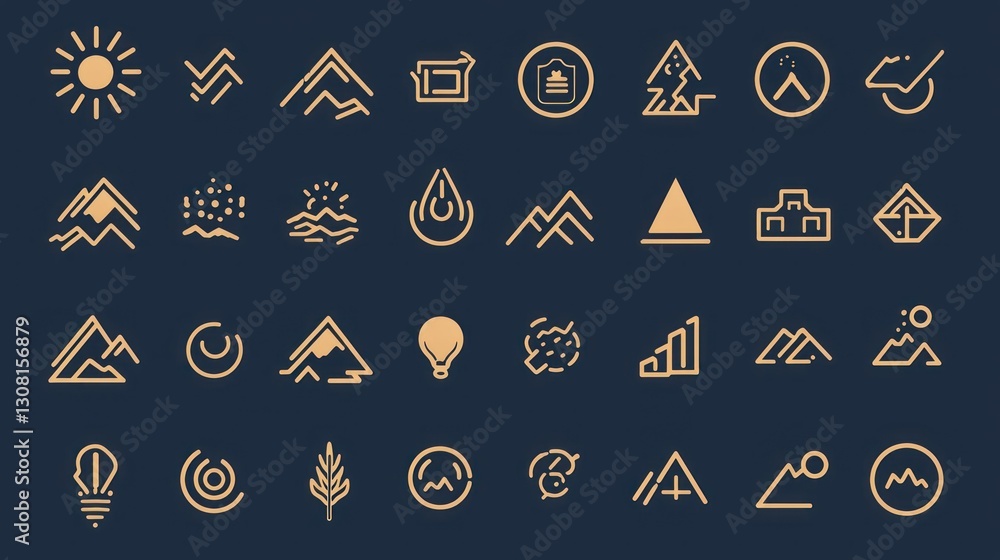 Poster A modern icon set with solid fills and clean edges, ideal for creating strong visuals.