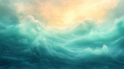 Turquoise to Seafoam Green Gradient with a Fresh Breeze Effect