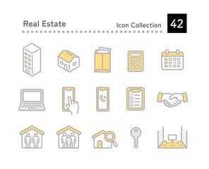 Real estate business icon set