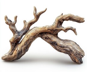 Fototapeta premium detailed natural wooden branch with light brown texture, showcasing unique shapes and curves, perfect for decorative use