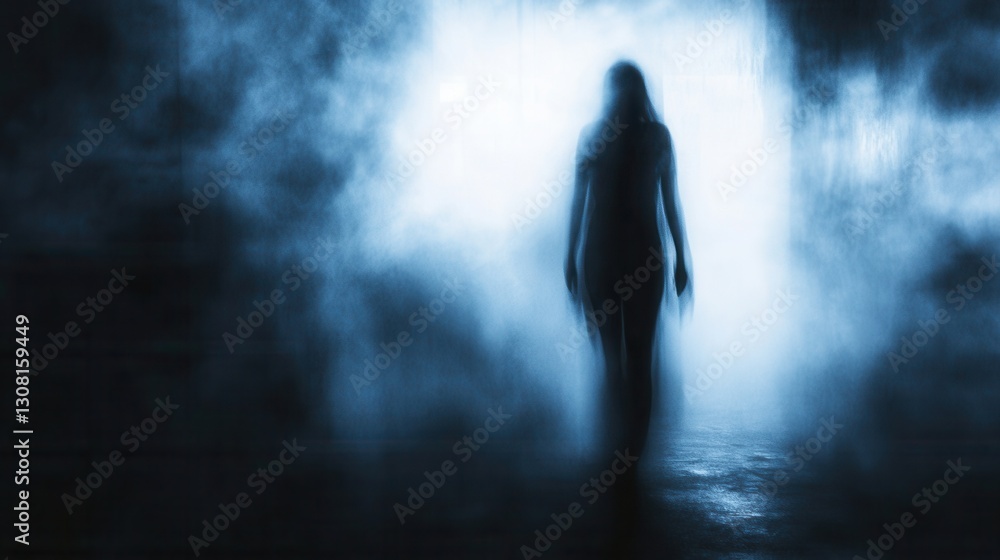 Fototapete Shadows and fear blend in a mysterious abstract background with dark tones and blurred outlines Generative AI