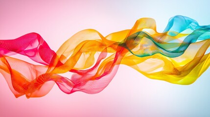 Fototapeta premium Abstract Colorful Flowing Fabric Design Texture Background