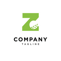 Letter Z Golf Ball Logo Icon Vector