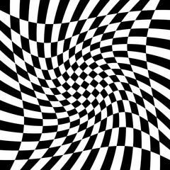 Warped Checkered Grid Pattern Background Illustration Vector
