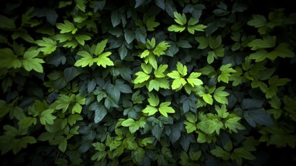 Lush Green Foliage  Bright Leaves  Nature Background  Spring Greenery  Plant Texture  Bota