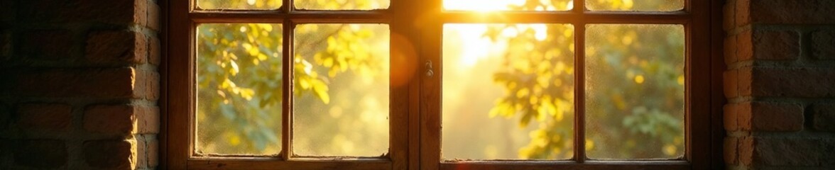 Antique wooden window panes, sunlight streams through cracks , wood, shabby chic