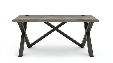Fototapeta premium A wooden table with a black frame and a cross design