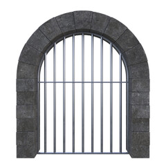 Sewer Arch Grate, 3d illustration isolated on white background