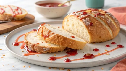 Urban Decay Bread Still Life: Grungy Plate, Sauced Bread Slice Photography