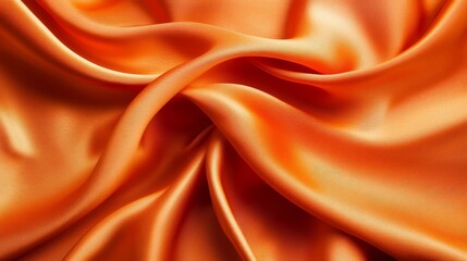 Obraz premium Luxurious orange satin fabric, a closeup view of smooth, elegant texture for fashion, decor and design