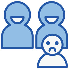 Oppression Blue White Icon