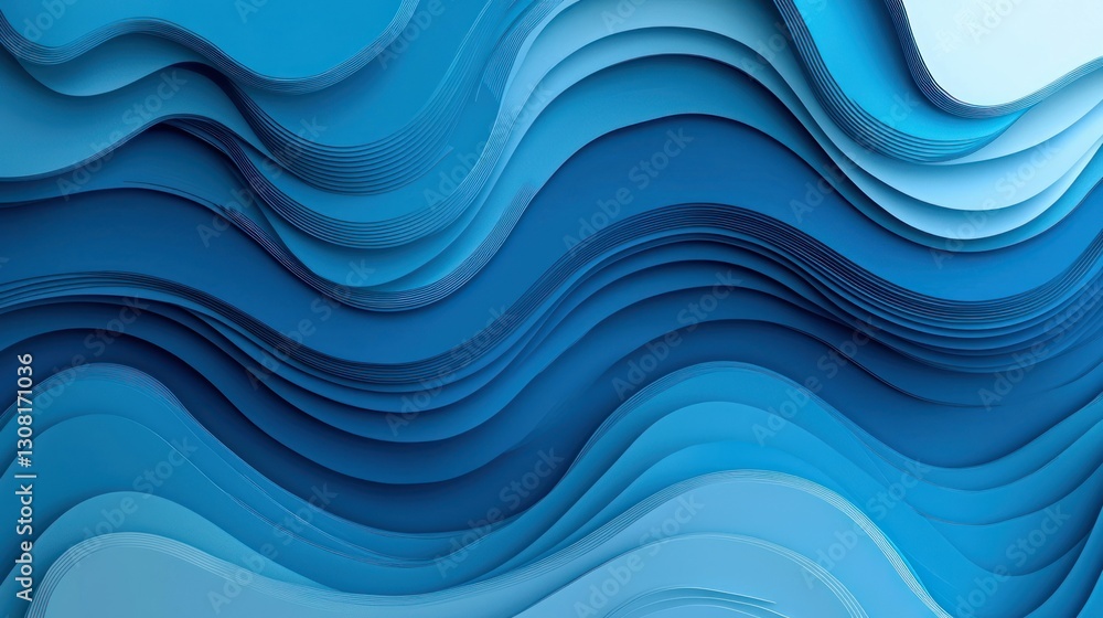 Aufkleber A seamless abstract blue pattern with circular and wave elements for a modern aesthetic.