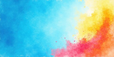 Fototapeta premium Vibrant Hues Abstract Background A Colorful Splashed Design Featuring a Gradient of Blue, Pink, and Yellow Tones Perfect for Various Creative Projects