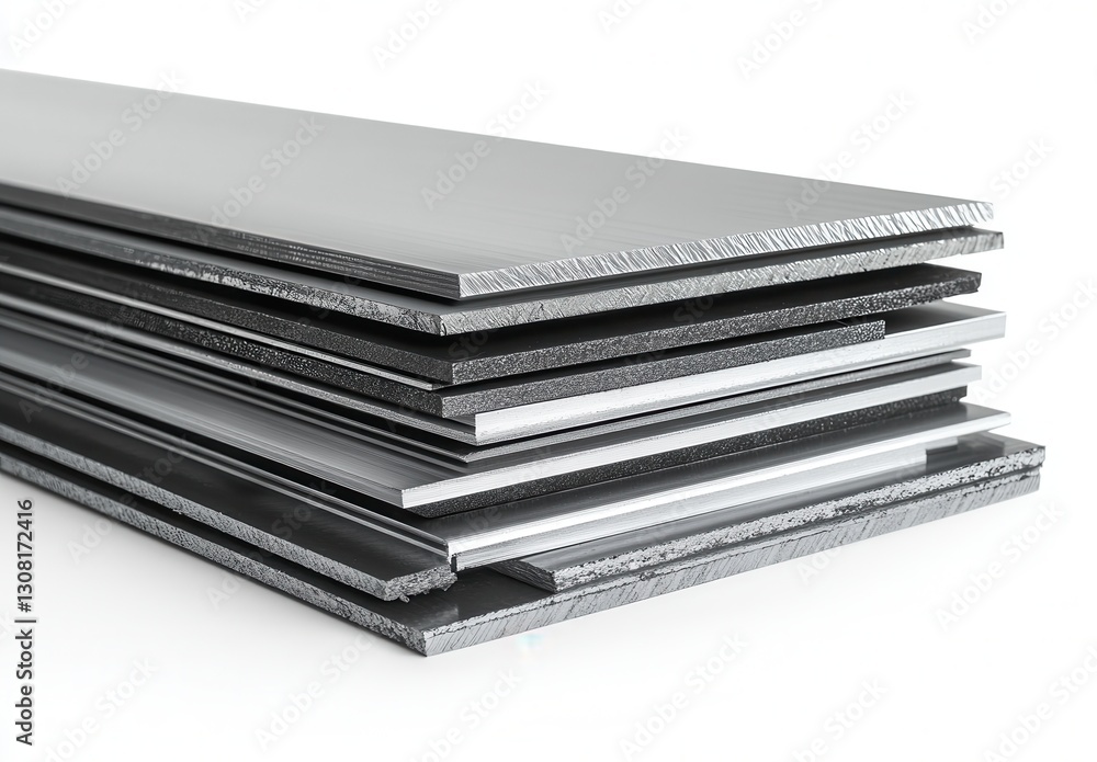 Poster layers of different materials stacked in a balanced formation for use in various industrial and desi