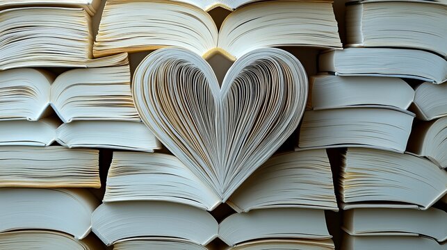 Book Heart Shape - Print Design Asset