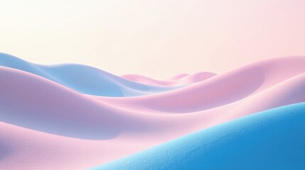 Serene Pastel Undulations A Dreamlike Landscape of Soft Pink and Blue Waves