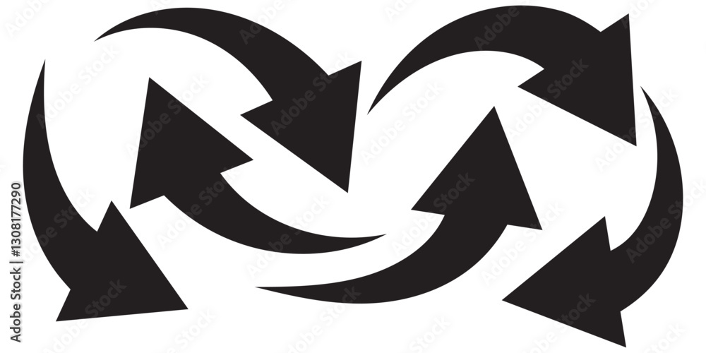 Canvas Prints black arrows icon vector set. bold arrow symbol curved flat design isolated