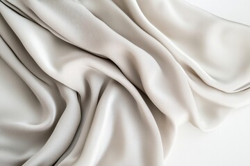 Fototapeta premium Draped Silver Silk Fabric for Elegant Texture.