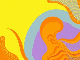 Naklejka premium Colorful abstract background with s shape made from wavy lines in shades of orange and yellow, dynamic composition, orange, vibrant