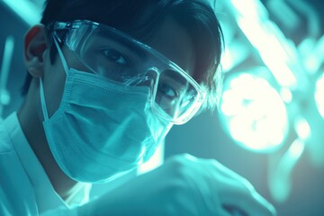 Professional dentist preparing for a dental procedure in a clinical setting with clean equipment and soft lighting Generative AI