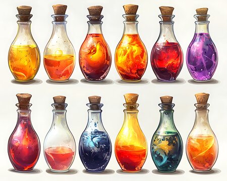 Colorful Potion Bottles Collection (1)