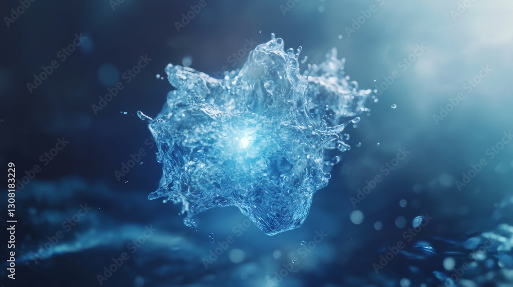 Poster creating glowing artistic molecular designs innovative molecules in bright standard contexts science