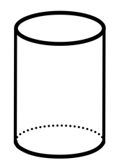 A Simple Hollow Cylinder with Dotted Lines Forming a Base