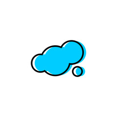 small cloud icon with outline