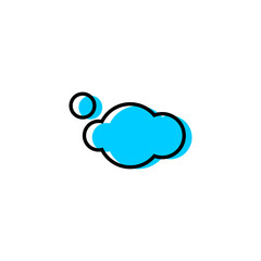 small cloud icon with outline