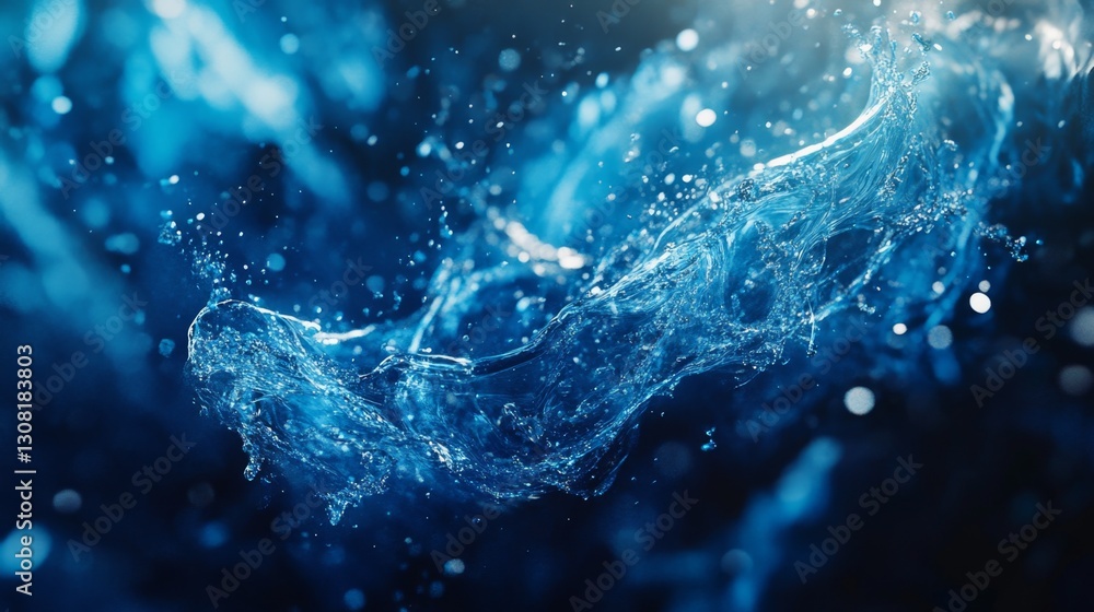 Poster exploring the artistic molecular composition of fluid dynamics in a scientific environment from a cr