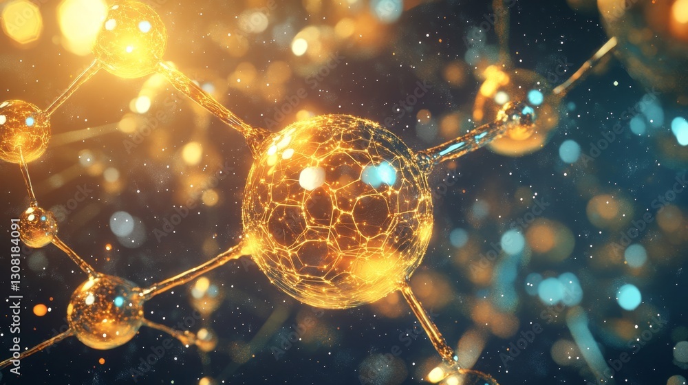 Poster creating artistic molecular design with collagen bubbles in a lab environment an innovative approach