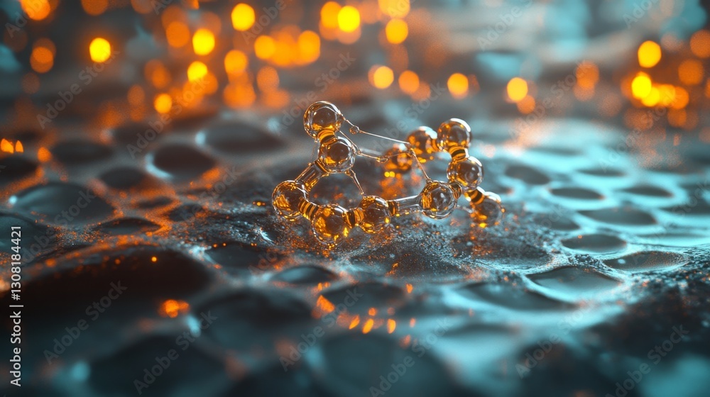 Poster visualizing the dynamic movement of water molecules in a fluid medium an artistic exploration of mol