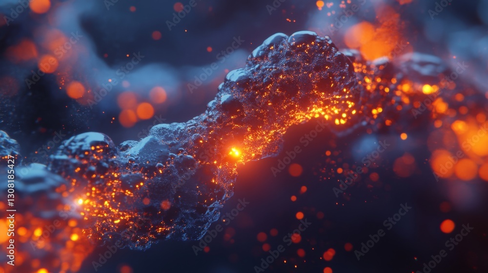 Poster captivating closeup rendering of water molecules in fluid focus macro environment science exploratio
