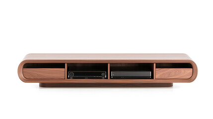A wooden entertainment center with a flat screen television and a DVD player