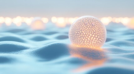 Elegant rendering of liquid bubble with glowing molecule standard digital art abstract environment close-up view science concept for visual aesthetics