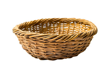 Obraz premium Handwoven Oval Basket with Intricate Pattern and Natural Finish.