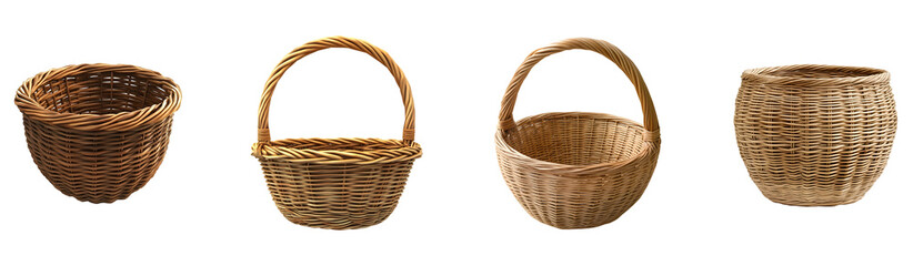 Four Different Types of Woven Baskets.