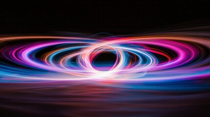 Abstract Neon Light Swirls  Vibrant Color Energy Background