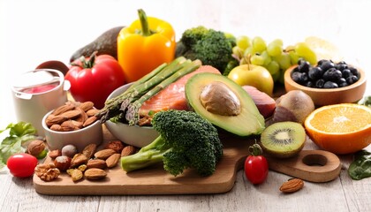balanced diet food background