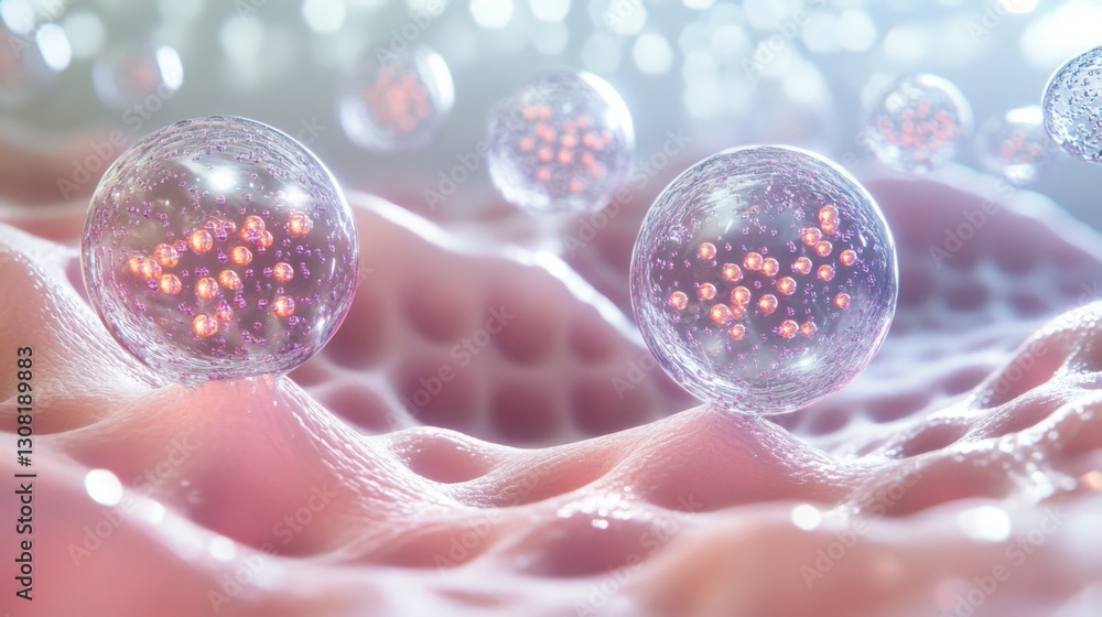 Poster exploring collagen bubbles a laboratory visual artwork for understanding biological concepts