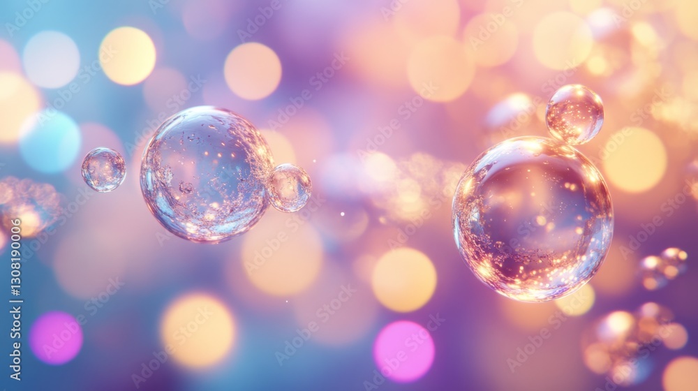Poster exploring the intricate molecular background of collagen bubbles in a scientific lab environment a d