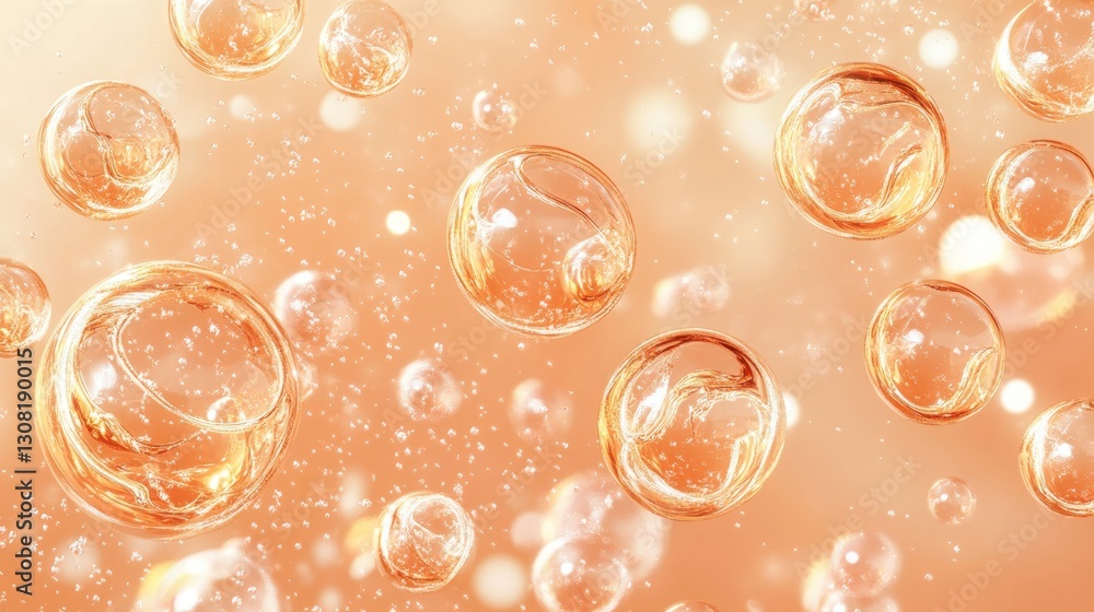 Poster exploring intricate molecular structures of collagen bubbles in the laboratory - a detailed study of