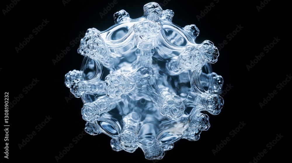 Poster isolated water molecule floating in a transparent medium scientific visualization of molecular behav