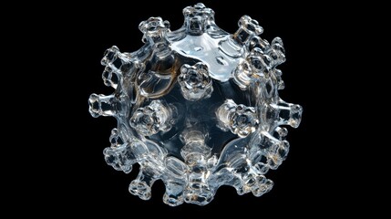 Obraz premium Microscopic observation of isolated water molecule in transparent medium and liquid dynamics