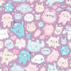 Obraz premium seamless-patterns-repeating-design-geometric-floral-abstract-textile