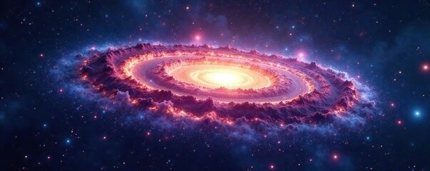 Fototapeta premium Brilliant Andromeda, a swirling cosmic island, set against a backdrop of countless stars , stellar, light
