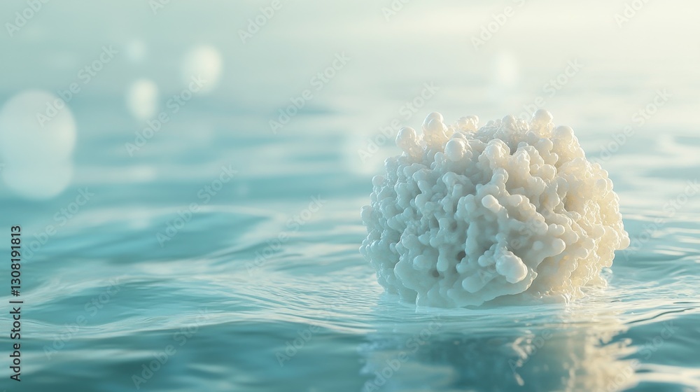 Aufkleber exploring luminous bubbles with intricate molecular details in a microscopic environment - a scienti