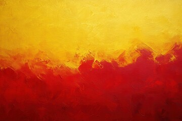 A vibrant abstract canvas featuring warm colors, transitioning from bright yellow at the top to deep red at the bottom, evoking warmth and energy for any space.