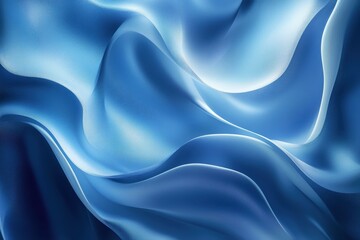 Obraz premium A fluid composition of soft, flowing blue fabric that captures light beautifully, creating an illusion of movement. Ideal for backgrounds, fashion, or design projects that require a calming aesthetic.
