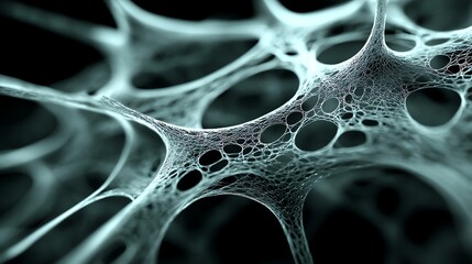 Digital network connections forming a futuristic weblike structure, hightech design